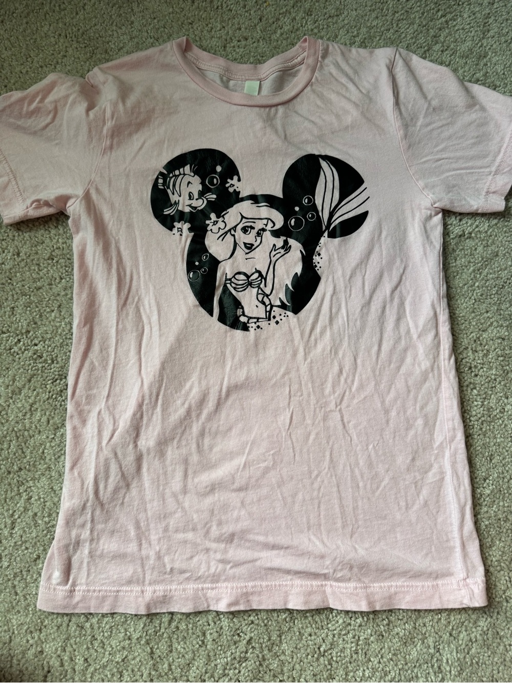 Bella Canvas Pink Short Sleeve Tee with Black Ariel Graphic